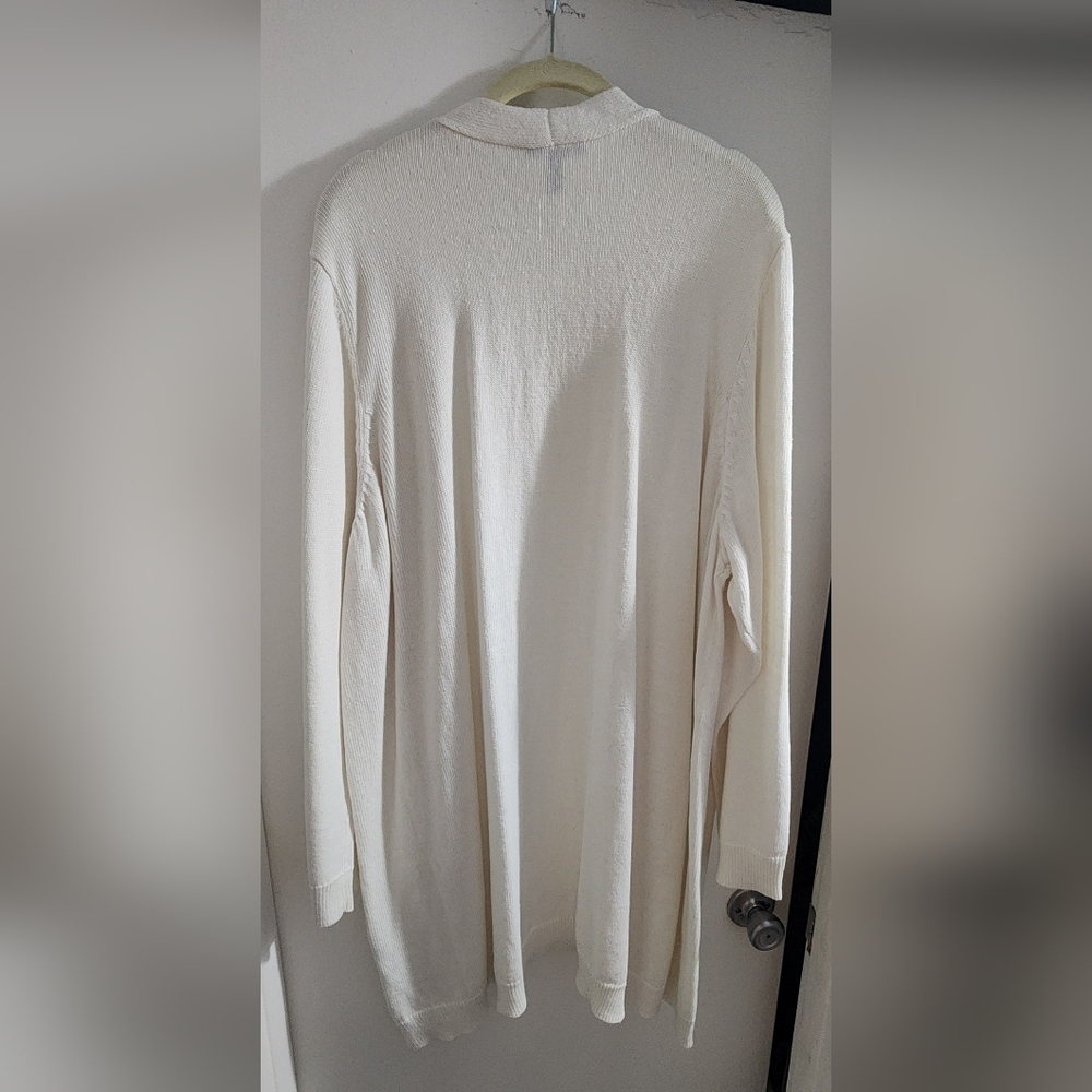 NWT EISHER FISHER White Long Cardigan Sweater Size 3X - Picture 2 of 4